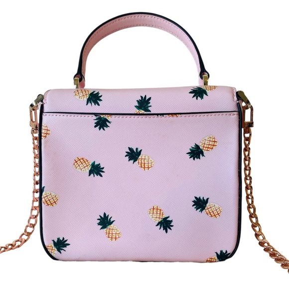 Kate Spade Staci Square Pineapple Crossbody Pink Multi Saffiano - Picture 3 of 13
